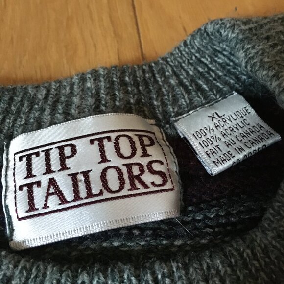 Vintage Striped and Basketweave Canadian University Eclectic Grandpa Sweater - Picture 10 of 16